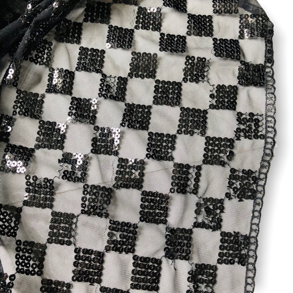 Renato Balestra 90s Sheer Sequins Black Lace Scarf - Picture 10 of 10